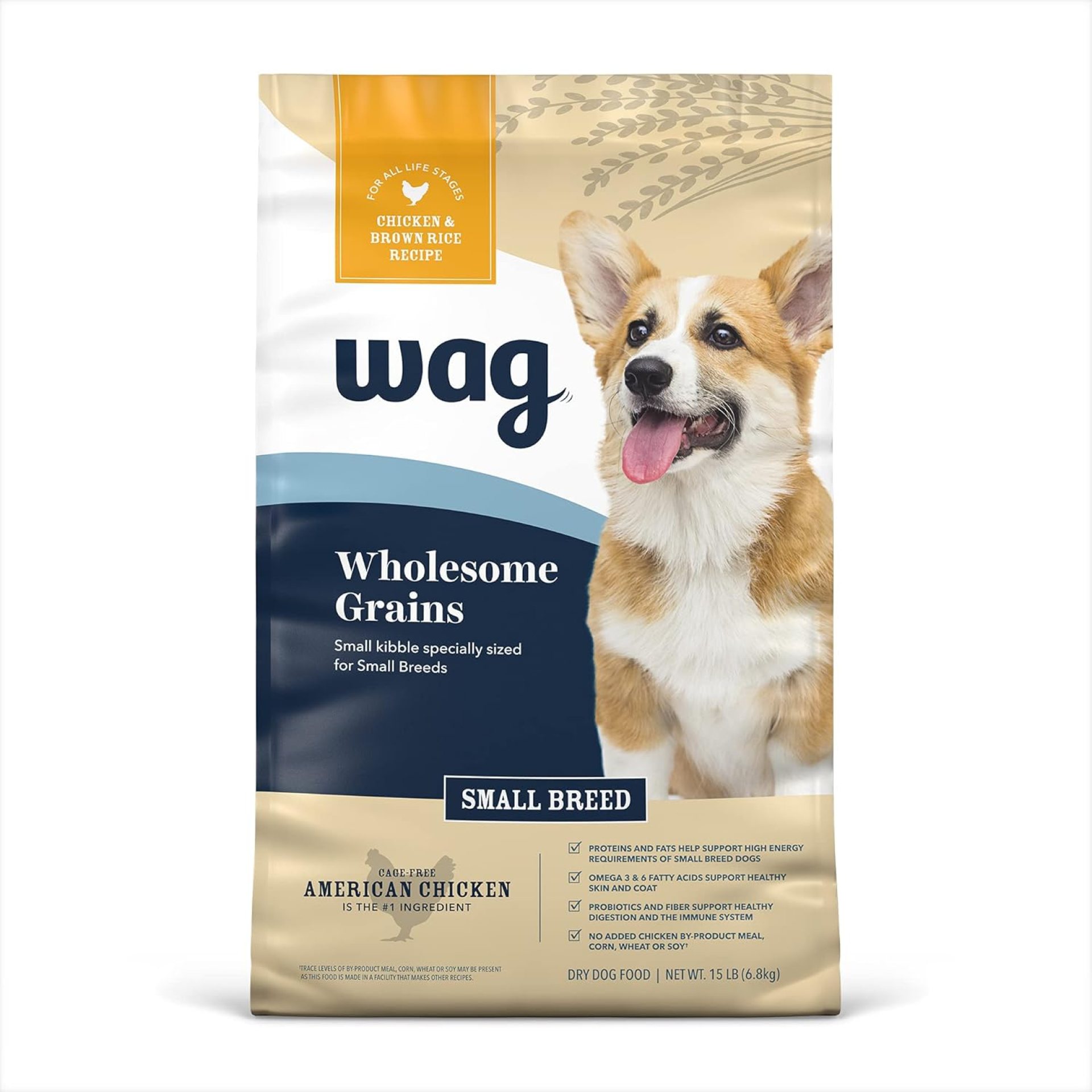 Amazon Brand – Wag Small Breed Dry Dog Food, Chicken and Brown Rice, 15 lb Bag Amazon Brand – Wag Small Breed Dry Dog Food, Chicken and Brown Rice, 15 lb Bag