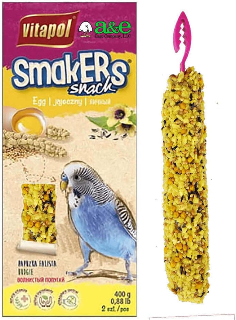 A&E Cage Co. SmaKers Treat Sticks for Parakeet in Egg Flavor A&E Cage Co. SmaKers Treat Sticks for Parakeet in Egg Flavor