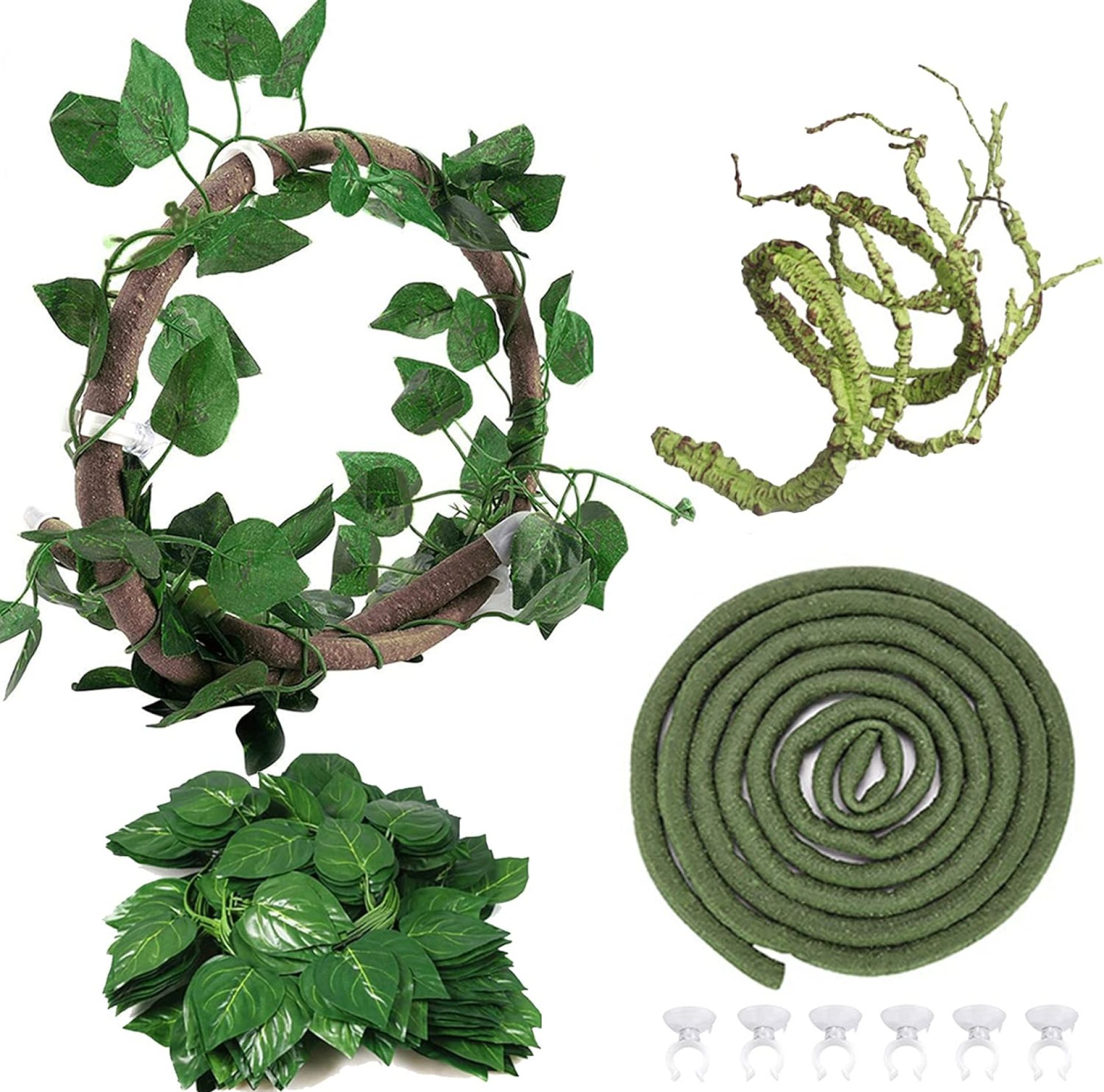 Hamiledyi Lizard Climbing Jungle Vines 9.8FT Bearded Dragon Tank Accessories Bendable Vine Artificial Branch Reptile Tank Habitat Decor for Gecko, Snakes,Chameleon,Bearded Dragon Hamiledyi Lizard Climbing Jungle Vines 9.8FT Bearded Dragon Tank Accessories Bendable Vine Artificial Branch Reptile Tank Habitat Decor for Gecko, Snakes,Chameleon,Bearded Dragon
