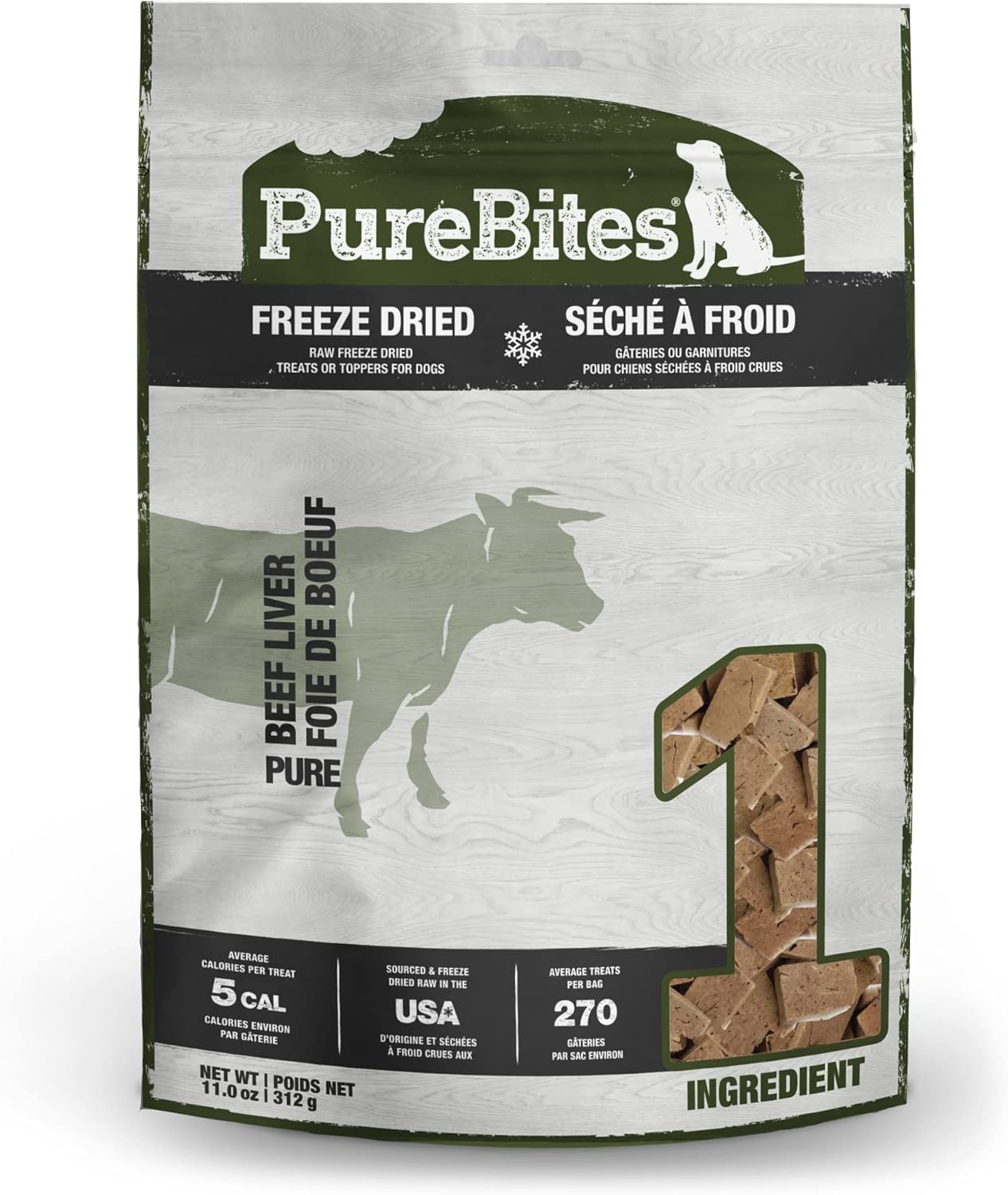 PureBites Beef Freeze Dried Dog Treats, 1 Ingredient, Made in USA, 11oz PureBites Beef Freeze Dried Dog Treats, 1 Ingredient, Made in USA, 11oz