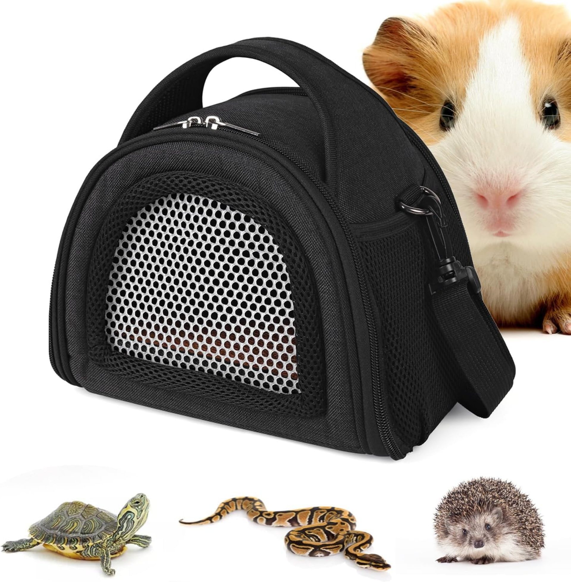 YUDODO Hamster Carrier Guinea Pig Carrier Bag Small Animal Sugar Glider Pouch Gerbil Hedgehog Portable Travel Carrier Outdoor Hangbag Flying Squirrel Rat Carrier Black YUDODO Hamster Carrier Guinea Pig Carrier Bag Small Animal Sugar Glider Pouch Gerbil Hedgehog Portable Travel Carrier Outdoor Hangbag Flying Squirrel Rat Carrier Black