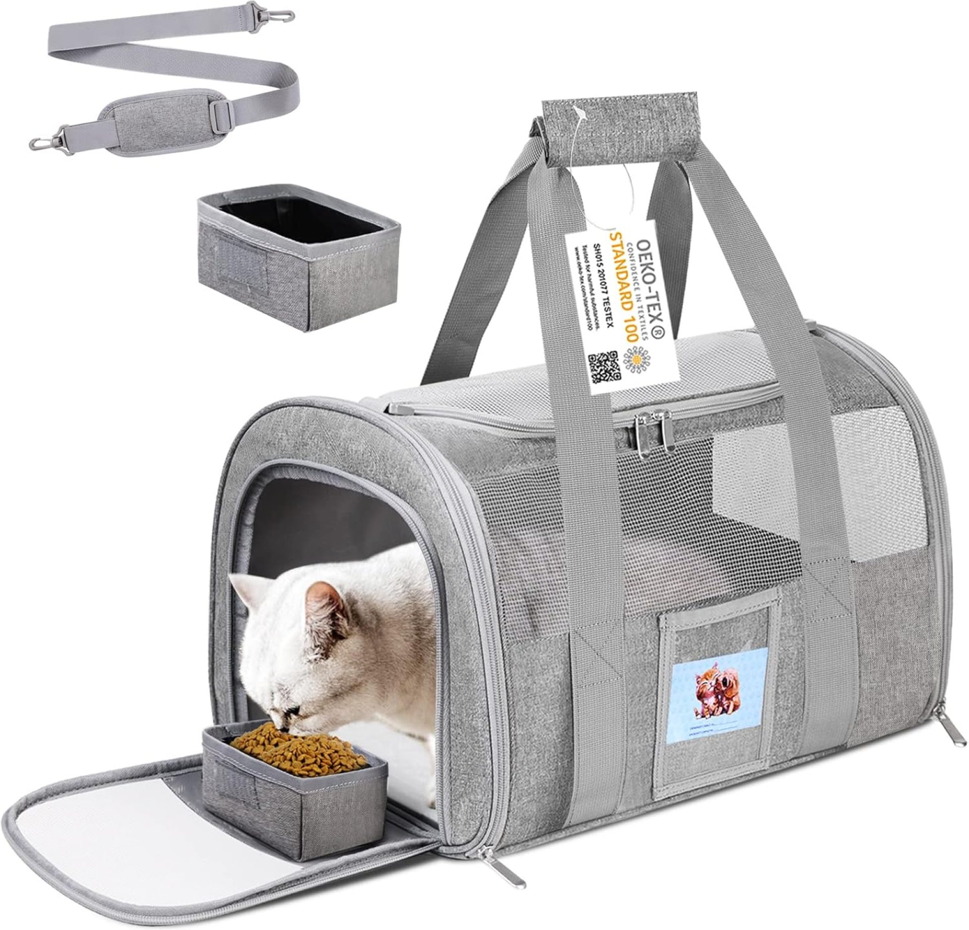 Pet Carrier Airline/TSA Approved Small Dogs, Kitten, Carriers for Small Medium Cats Under 15lb, Collapsible Soft Sided Cat Travel Carrier-Grey Pet Carrier Airline/TSA Approved Small Dogs, Kitten, Carriers for Small Medium Cats Under 15lb, Collapsible Soft Sided Cat Travel Carrier-Grey