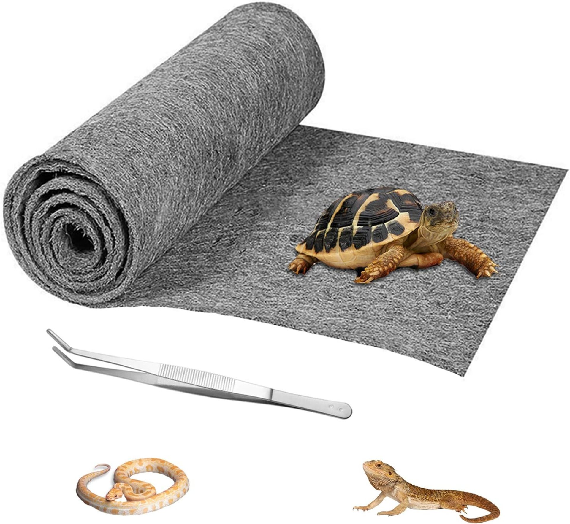 HERCOCCI 39’’ x 20’’ Reptile Carpet, Grey – Terrarium Mat Liner Bedding Reptile Cage Substrate for Bearded Dragon Lizard Tortoise Leopard Gecko Snake HERCOCCI 39’’ x 20’’ Reptile Carpet, Grey – Terrarium Mat Liner Bedding Reptile Cage Substrate for Bearded Dragon Lizard Tortoise Leopard Gecko Snake