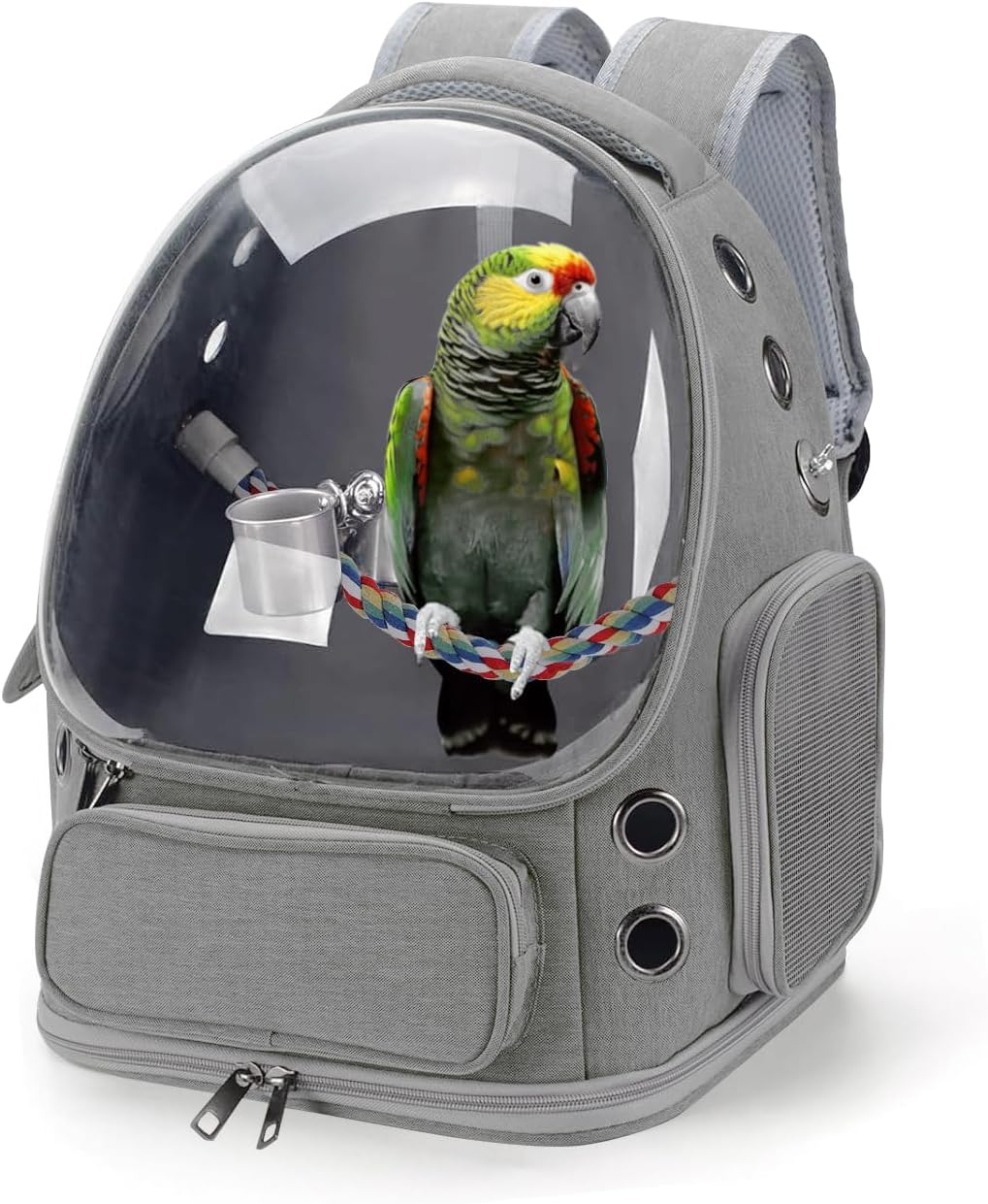 Bird Stand Travel Cage with Stand with Standing Perch and Stainless Steel Tray, Breathable Transparent Window for Small Birds, Green Cheeks, Cockatiels, Parrots, for Camping and Hiking – Grey Bird Stand Travel Cage with Stand with Standing Perch and Stainless Steel Tray, Breathable Transparent Window for Small Birds, Green Cheeks, Cockatiels, Parrots, for Camping and Hiking – Grey