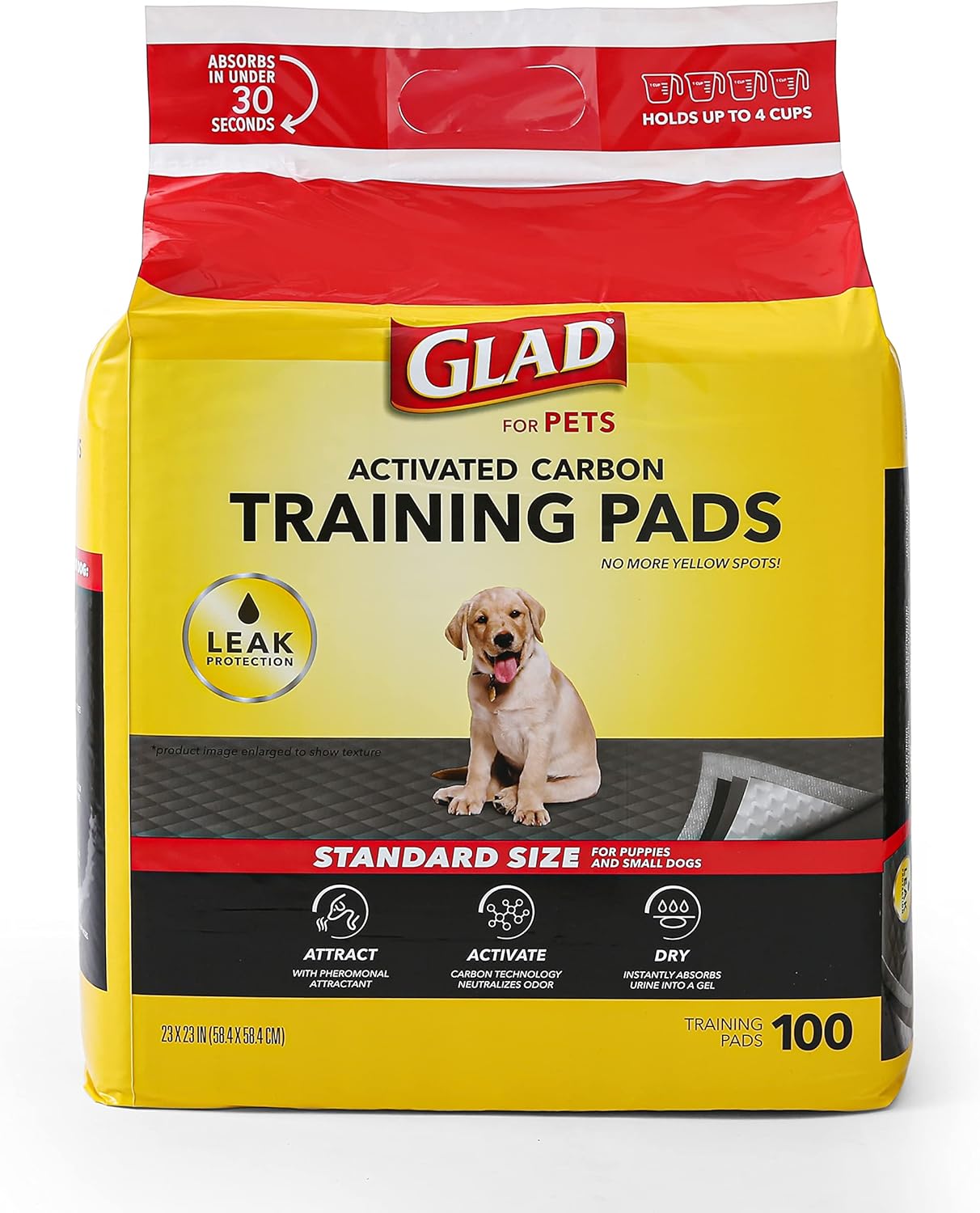 Glad for Pets Black Charcoal Puppy Pads 23″ x 23″ AllinOne Puppy Potty Training Pads That ABSORB & NEUTRALIZE Urine Instantly New & Improved Quality Puppy Pee Pads, (Pack of 1, 100 Count Total) Glad for Pets Black Charcoal Puppy Pads 23″ x 23″ AllinOne Puppy Potty Training Pads That ABSORB & NEUTRALIZE Urine Instantly New & Improved Quality Puppy Pee Pads, (Pack of 1, 100 Count Total)