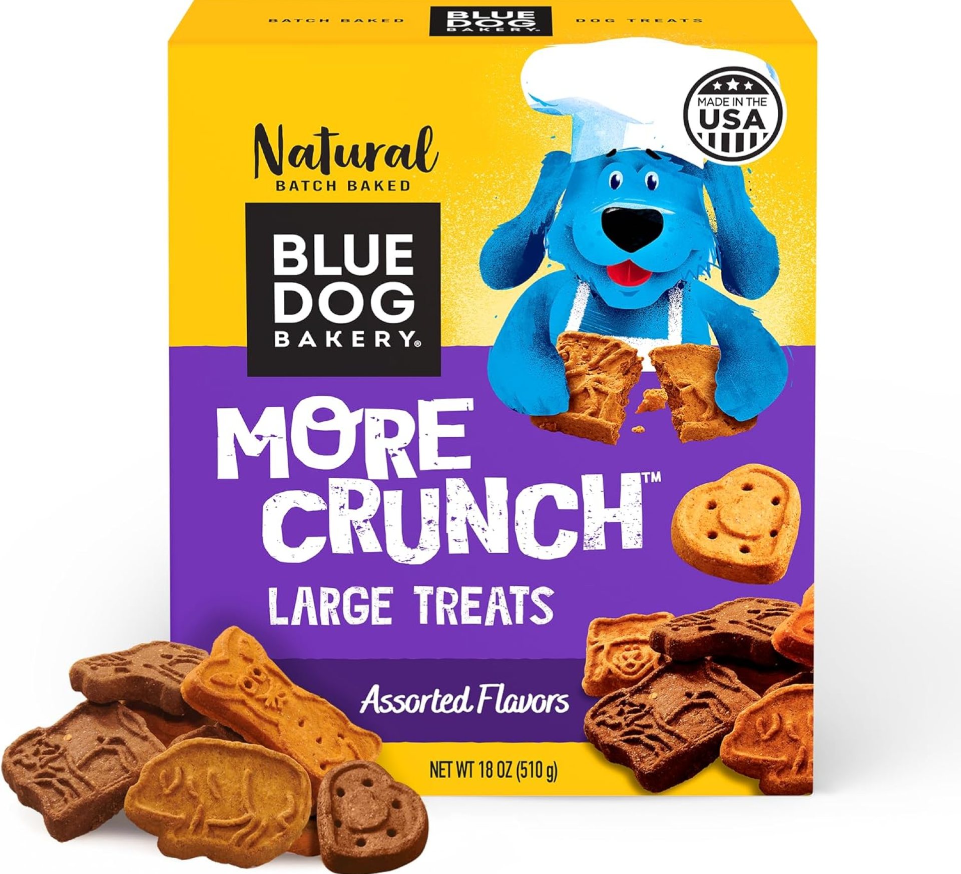 Blue Dog Bakery Natural Dog Treats, More Crunch Large, Assorted Flavors, 18oz Box, 1 Box Blue Dog Bakery Natural Dog Treats, More Crunch Large, Assorted Flavors, 18oz Box, 1 Box