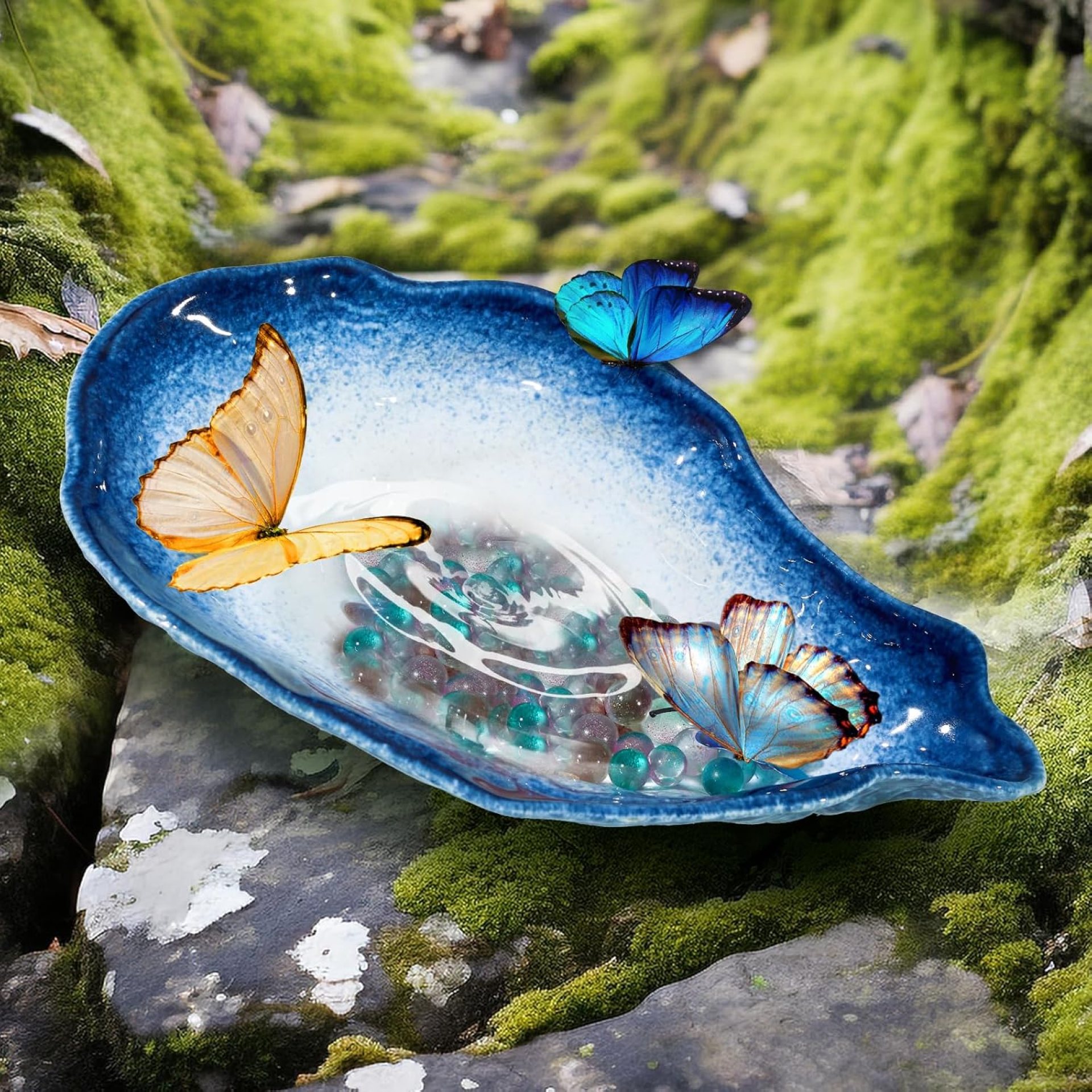Butterfly Puddler for Garden – Butterfly Watering Station with Glass Marbles and Outdoor Butterfly Decorations Butterfly Bath Feeder for Butterflies Bugs Moths & Bees (Blue) Butterfly Puddler for Garden – Butterfly Watering Station with Glass Marbles and Outdoor Butterfly Decorations Butterfly Bath Feeder for Butterflies Bugs Moths & Bees (Blue)