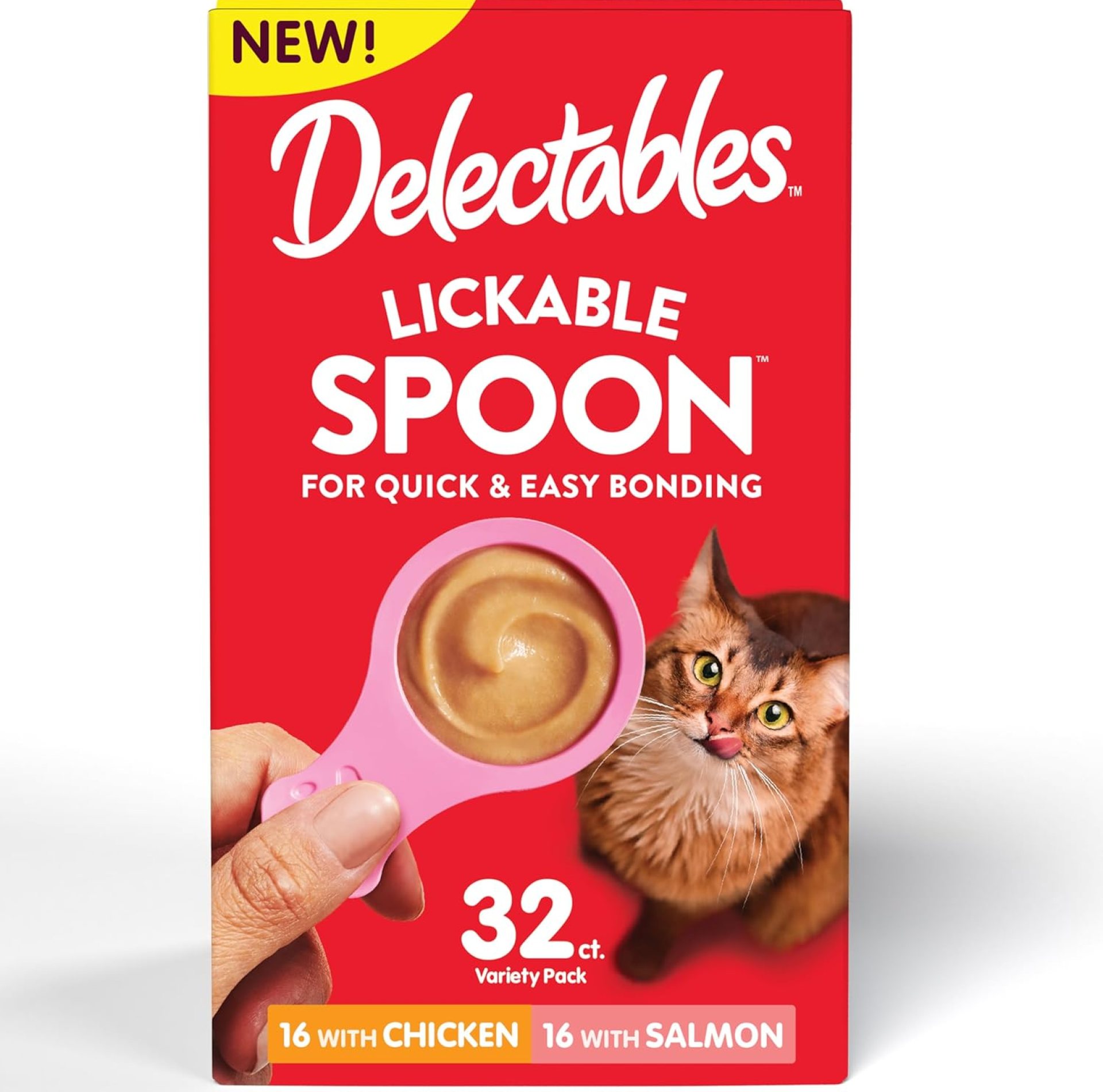 Hartz New Delectables Lickable Spoon Interactive Lickable Cat Treats for Quick & Easy Bonding, Variety Pack 32ct Hartz New Delectables Lickable Spoon Interactive Lickable Cat Treats for Quick & Easy Bonding, Variety Pack 32ct