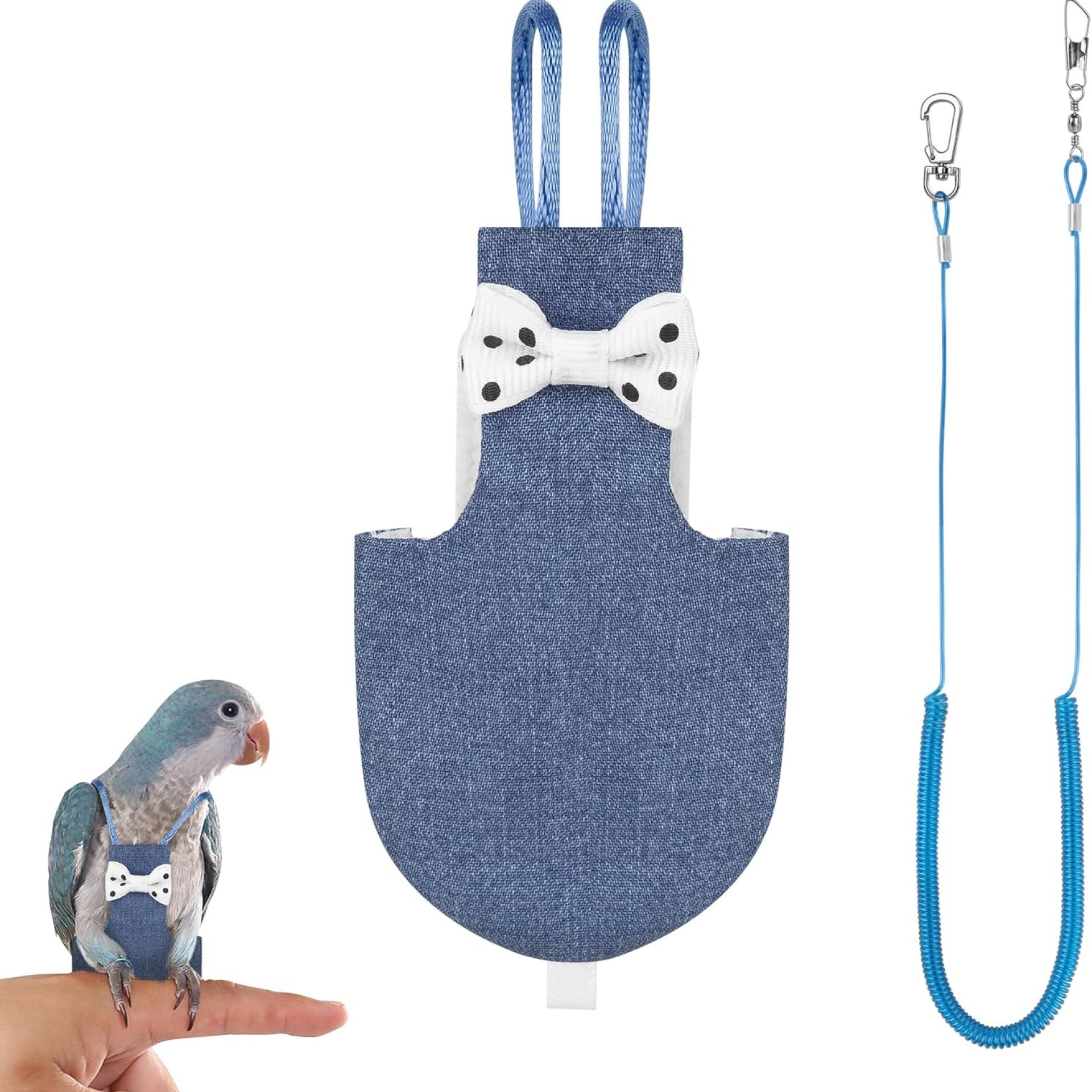 Parrot Clothes, Parrot Diaper Bird Flight Suit, Bird Diaper Harness, Adjustable Parrot Diaper, Washable Bird Diaperk, Bird Parrot Diaper with Elastic Training Rope (1PCS Denim Blue) Parrot Clothes, Parrot Diaper Bird Flight Suit, Bird Diaper Harness, Adjustable Parrot Diaper, Washable Bird Diaperk, Bird Parrot Diaper with Elastic Training Rope (1PCS Denim Blue)
