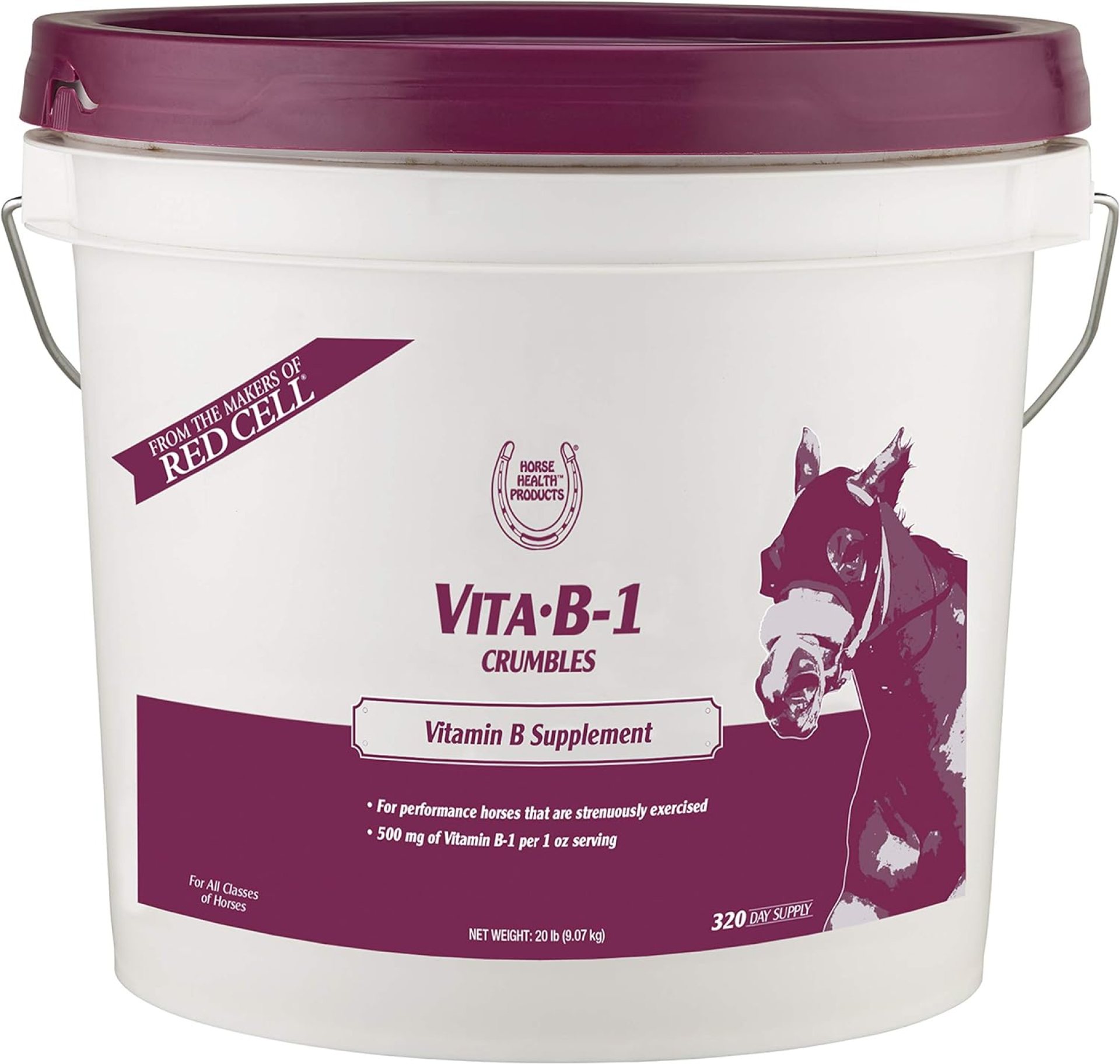 Farnam Horse Health Vita B-1 Crumbles Supplement for Horses, Supports optimal muscle activity and metabolism for performance, 20 pounds, 320 day supply Farnam Horse Health Vita B-1 Crumbles Supplement for Horses, Supports optimal muscle activity and metabolism for performance, 20 pounds, 320 day supply