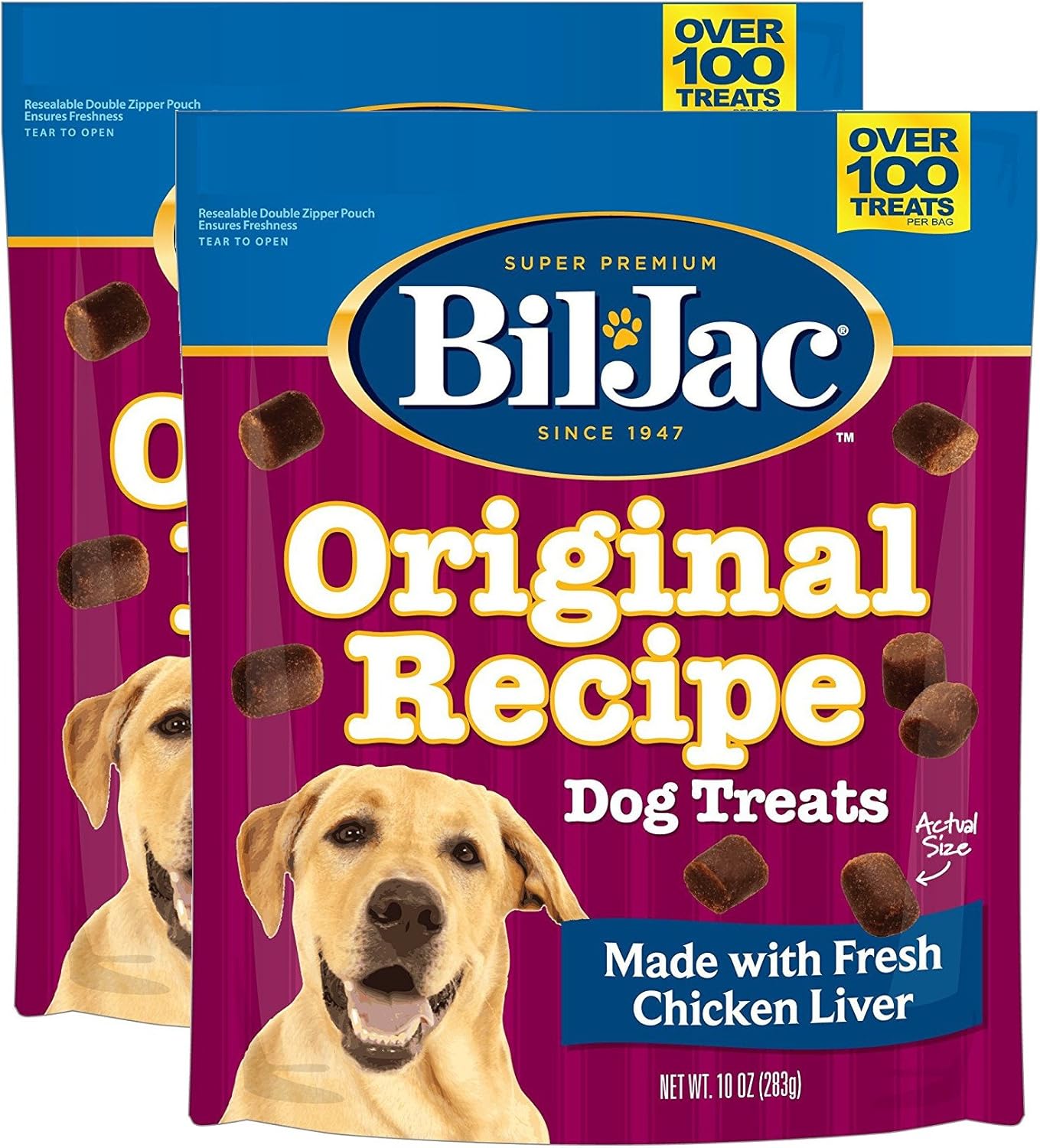 Bil-Jac Dog Treats – Original Recipe Chicken Liver Soft Puppy Training Treat Rewards, Resealable Double Zipper Pouch (Sizes Vary) (2, 10oz) Bil-Jac Dog Treats – Original Recipe Chicken Liver Soft Puppy Training Treat Rewards, Resealable Double Zipper Pouch (Sizes Vary) (2, 10oz)