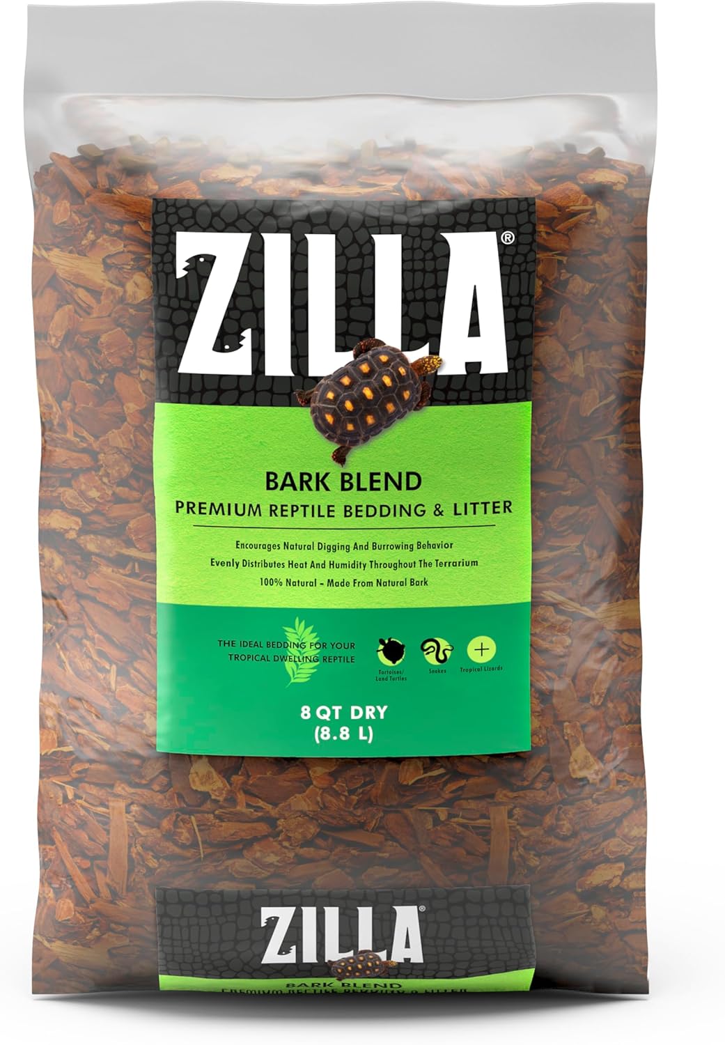 Zilla Reptile Terrarium Bedding Substrate Bark Blend, 8 Quart Zilla Reptile Terrarium Bedding Substrate Bark Blend, 8 Quart