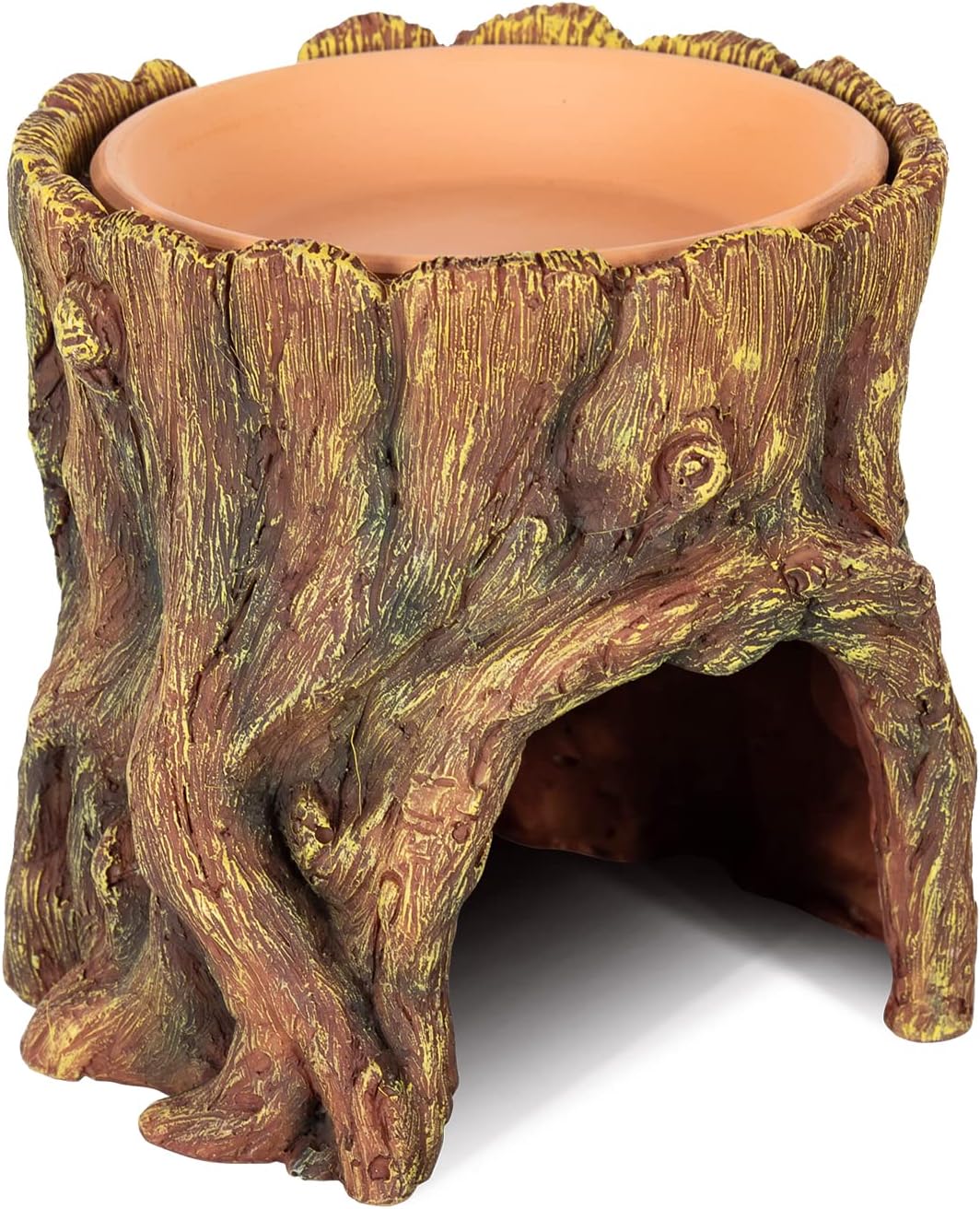 REPTIZOO Reptile Hide Cave Resin Moisture Keeping Reptile Cave with Clay Water Basin Humidifying Help Shedding for Reptile Amphibians Leopard Gecko REPTIZOO Reptile Hide Cave Resin Moisture Keeping Reptile Cave with Clay Water Basin Humidifying Help Shedding for Reptile Amphibians Leopard Gecko