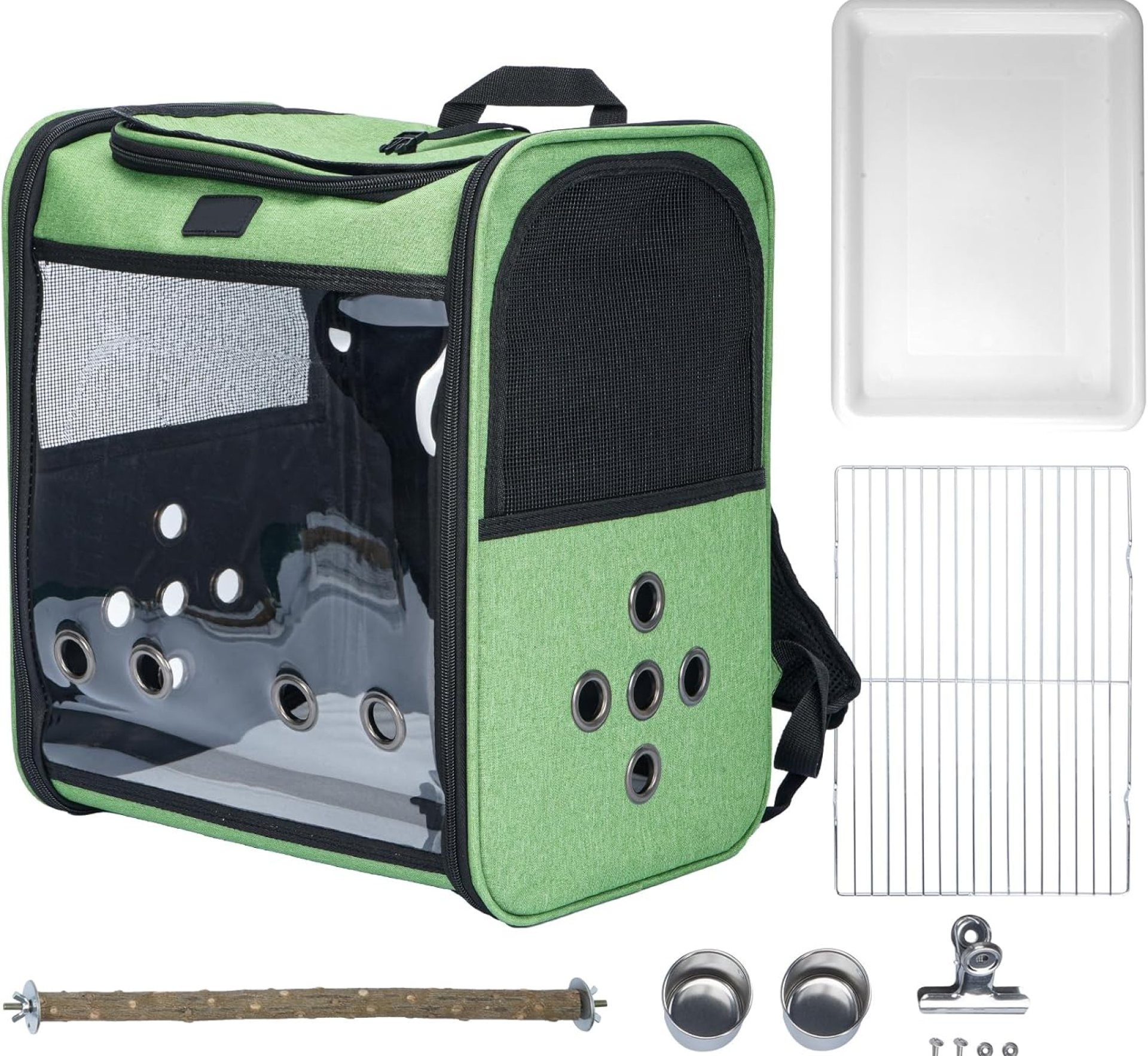 Baoz Bird Backpack,Bird Carrier Bag with 2PCS Food Bowl Adjustble Standing Perch and Tray Travel Bird Cage Portable Bird Travel Bag Parrot Carrier for Birds Parrots Baoz Bird Backpack,Bird Carrier Bag with 2PCS Food Bowl Adjustble Standing Perch and Tray Travel Bird Cage Portable Bird Travel Bag Parrot Carrier for Birds Parrots