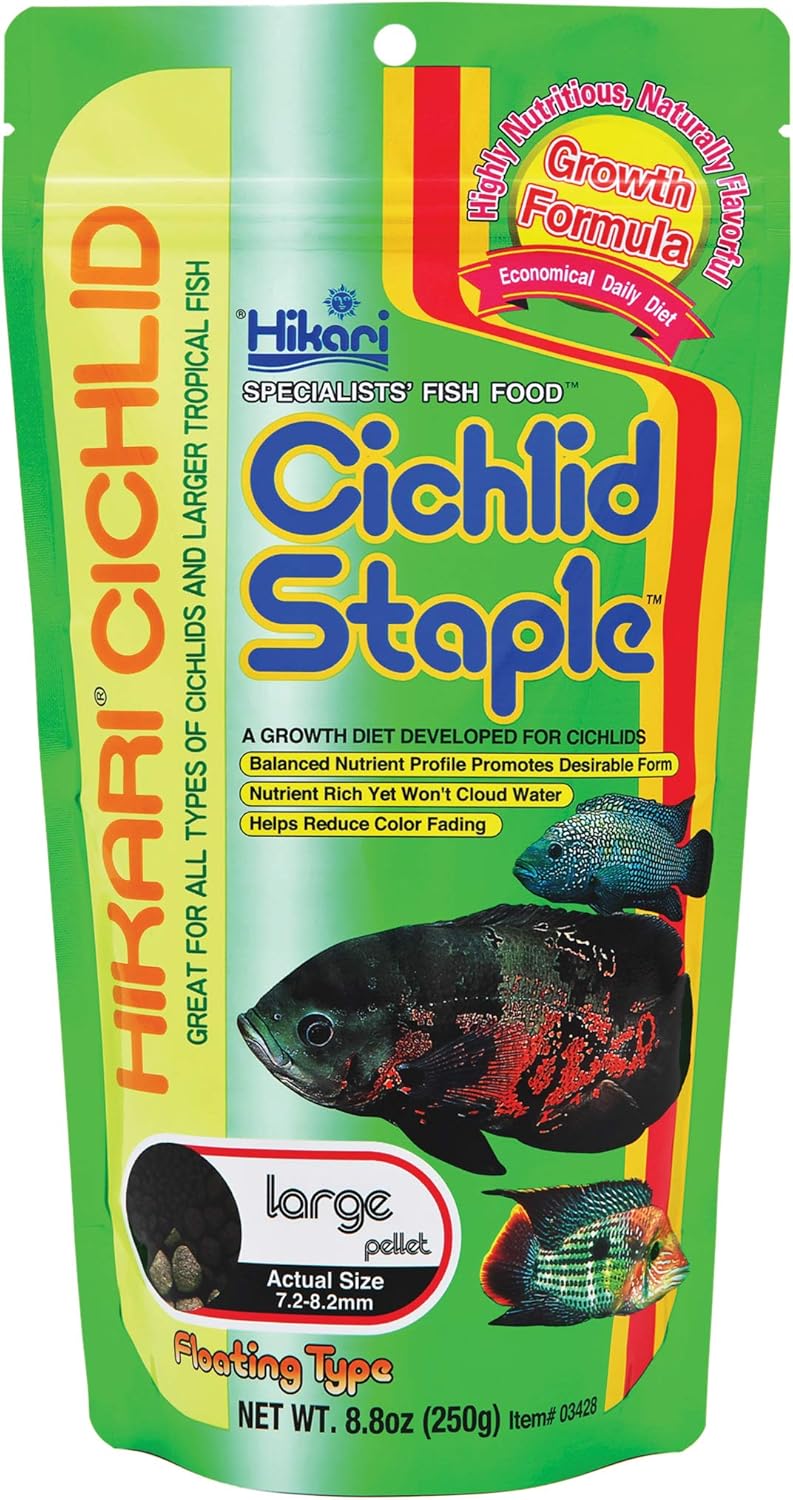 Hikari Cichlid Staple Floating Pellets Fish Food, Large Pellets, 8.8 oz. (250g) Hikari Cichlid Staple Floating Pellets Fish Food, Large Pellets, 8.8 oz. (250g)