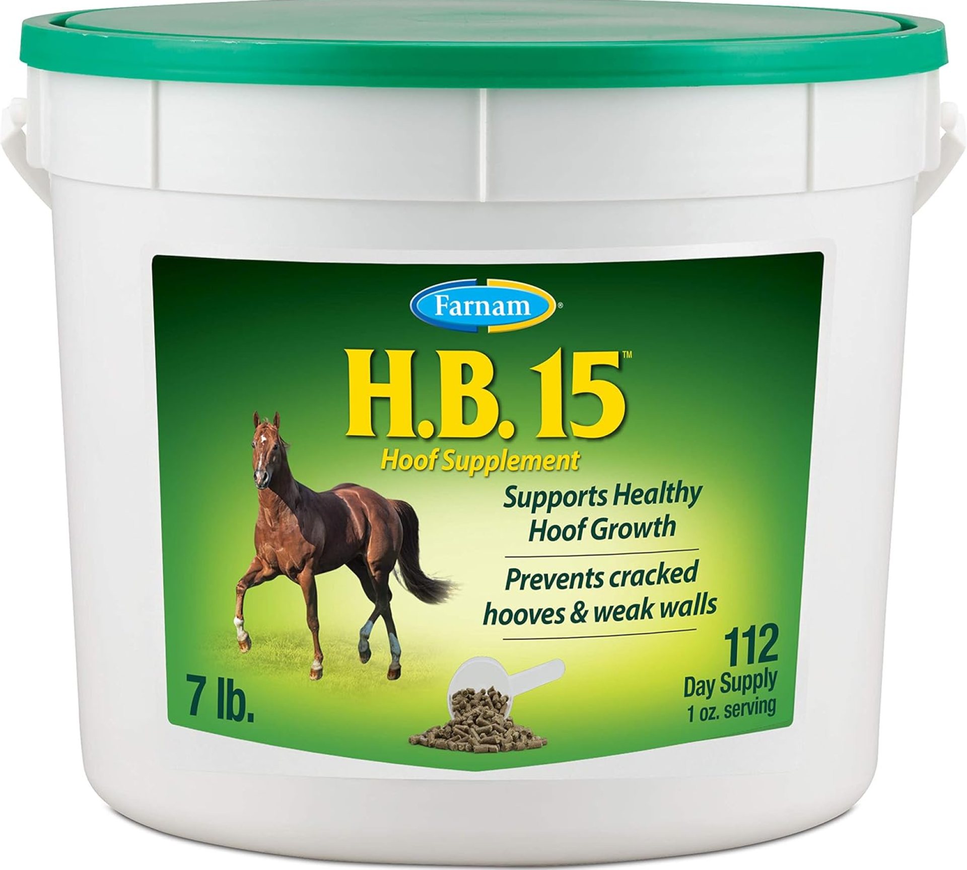 Farnam HB 15 Hoof Supplement, Supports Healthy hoof growth 7 Pound, 112 Day Supply Farnam HB 15 Hoof Supplement, Supports Healthy hoof growth 7 Pound, 112 Day Supply