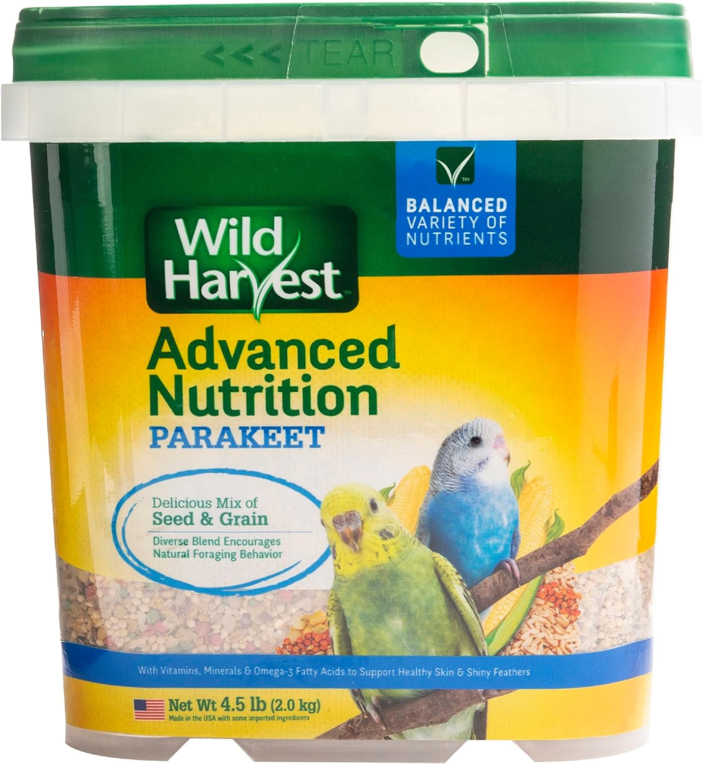 Wild Harvest Advanced Nutrition Diet For Parakeets 4.5 Pounds, Seed And Grain Mix Wild Harvest Advanced Nutrition Diet For Parakeets 4.5 Pounds, Seed And Grain Mix