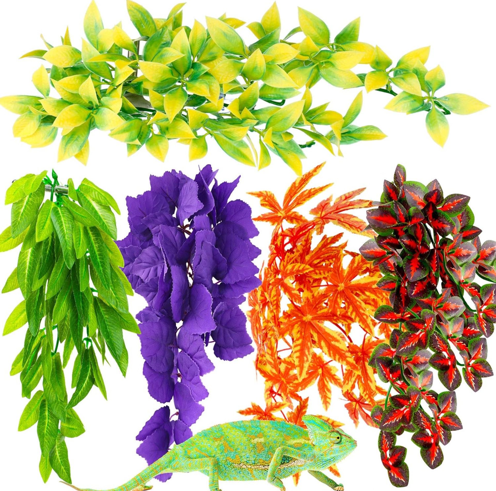 5Pieces Artificial Reptile Plants Lifelike Reptiles Terrarium Leaves Plastic Reptile Habitats Plant Amphibian Hanging Terrarium Plants Decorations with SuctionCups for Hermit Crab Lizards Geckos Snake 5Pieces Artificial Reptile Plants Lifelike Reptiles Terrarium Leaves Plastic Reptile Habitats Plant Amphibian Hanging Terrarium Plants Decorations with SuctionCups for Hermit Crab Lizards Geckos Snake