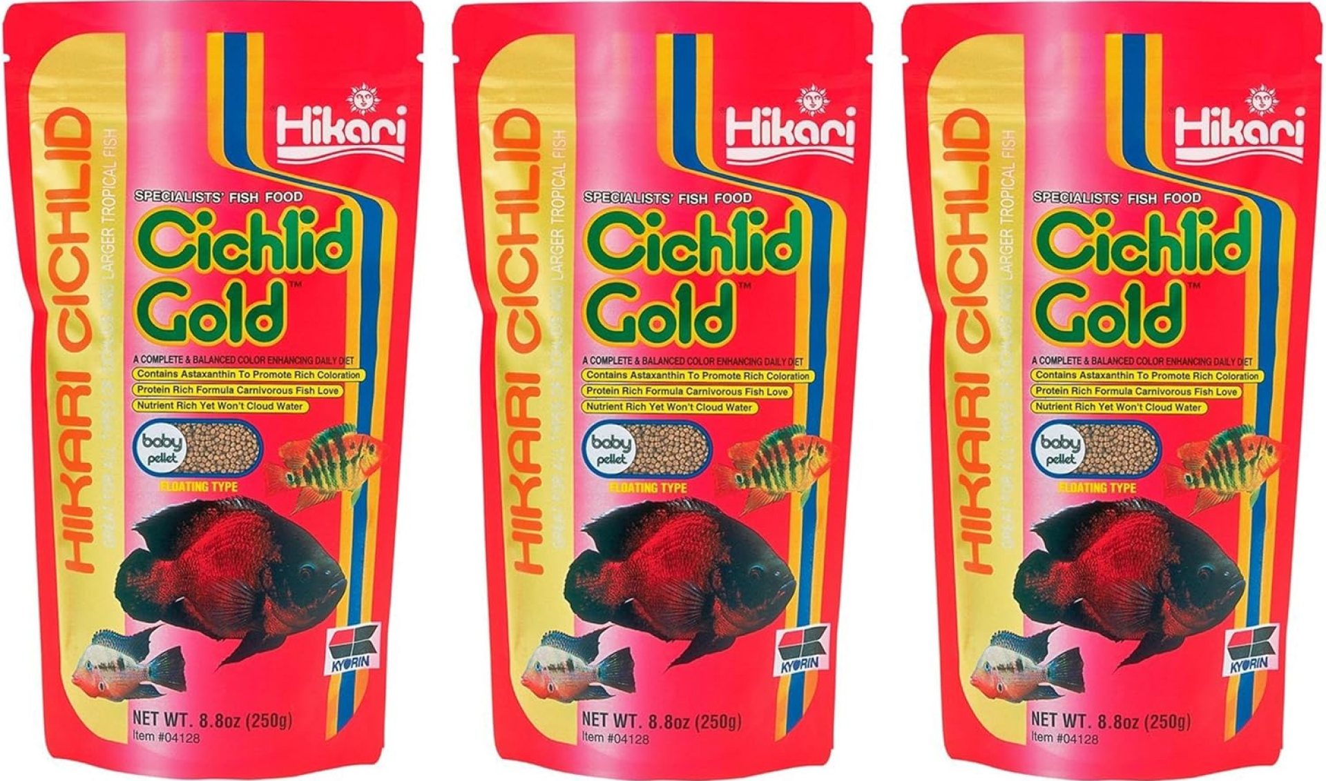 Hikari Cichlid Gold Floating Baby Pellets for Pets, 8.8-Ounce (3 Pack) Hikari Cichlid Gold Floating Baby Pellets for Pets, 8.8-Ounce (3 Pack)