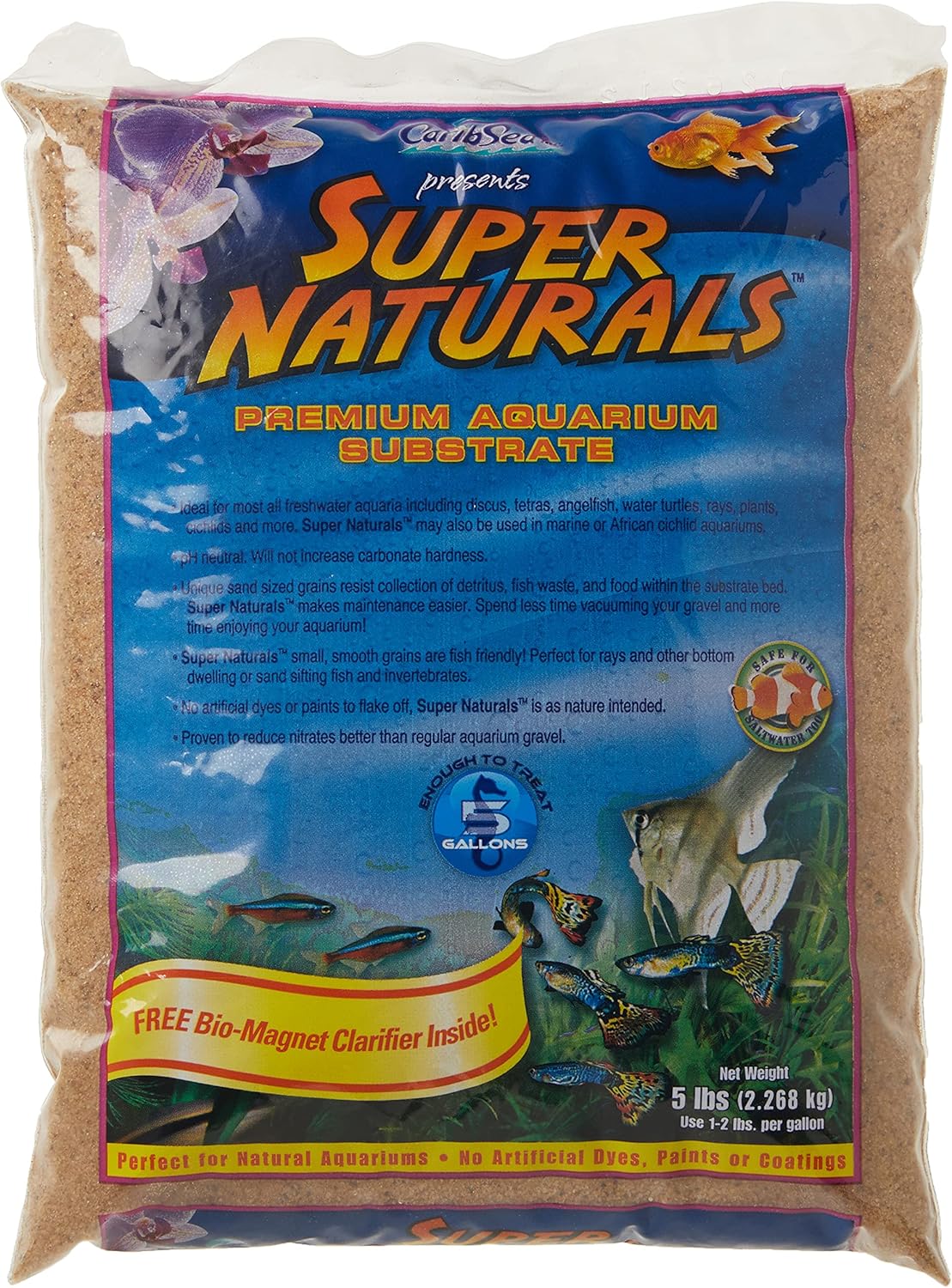 Carib Sea ACS05839 Super Natural Sunset Gold Sand for Aquarium, 5-Pound Carib Sea ACS05839 Super Natural Sunset Gold Sand for Aquarium, 5-Pound