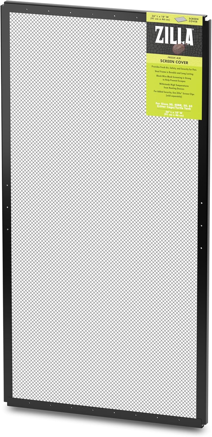 Zilla Pet Reptile Terrarium Fresh Air Screen Cover, 36″ x 18″ Zilla Pet Reptile Terrarium Fresh Air Screen Cover, 36″ x 18″