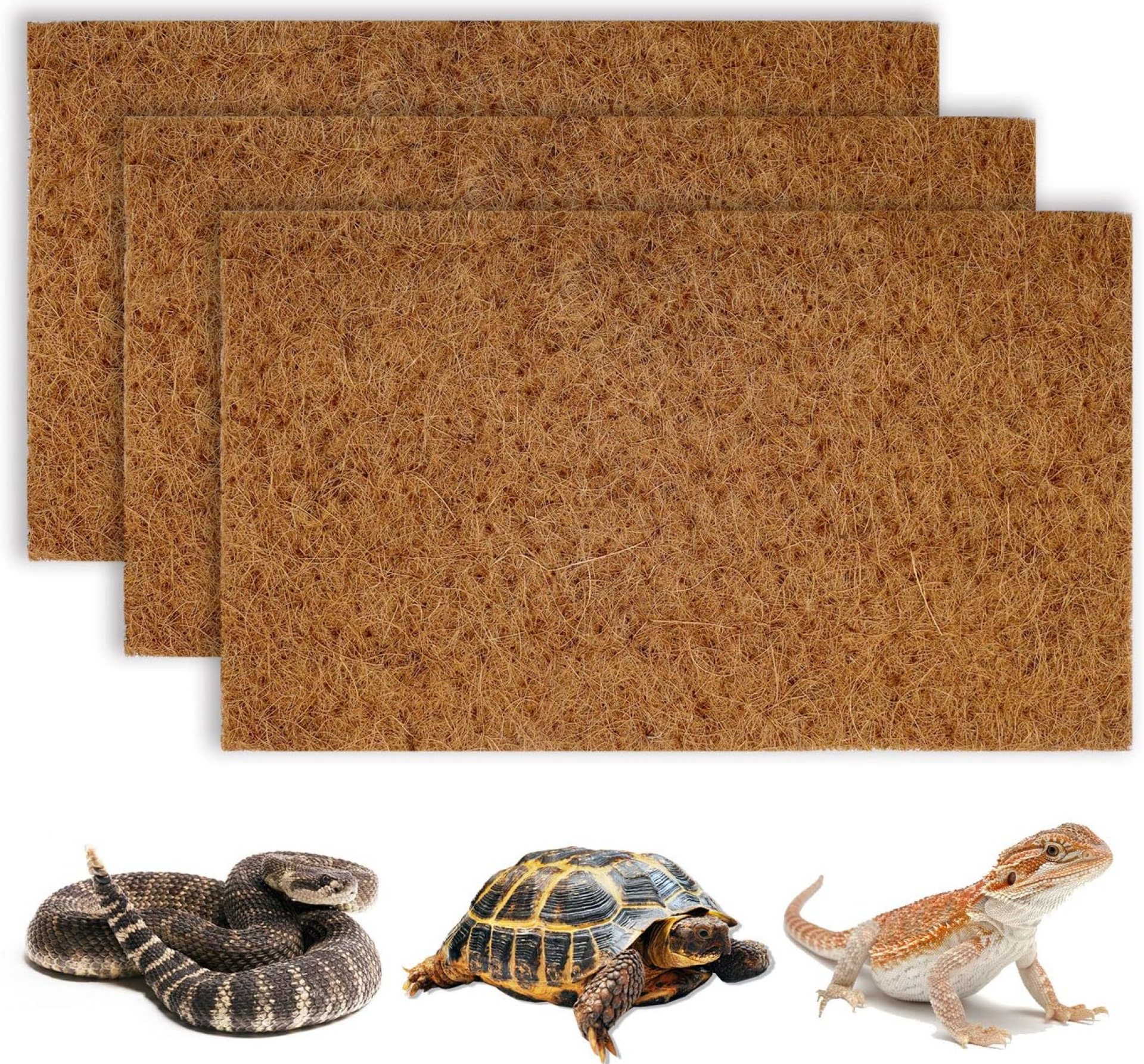 BWOGUE Reptile Carpet Natural Coconut Fiber Tortoise Lizard Mat,3 Pack Pet Terrarium Liner for Lizard Snakes Chamelon Geckos Turtle Bedding Mat Reptile Supplies BWOGUE Reptile Carpet Natural Coconut Fiber Tortoise Lizard Mat,3 Pack Pet Terrarium Liner for Lizard Snakes Chamelon Geckos Turtle Bedding Mat Reptile Supplies