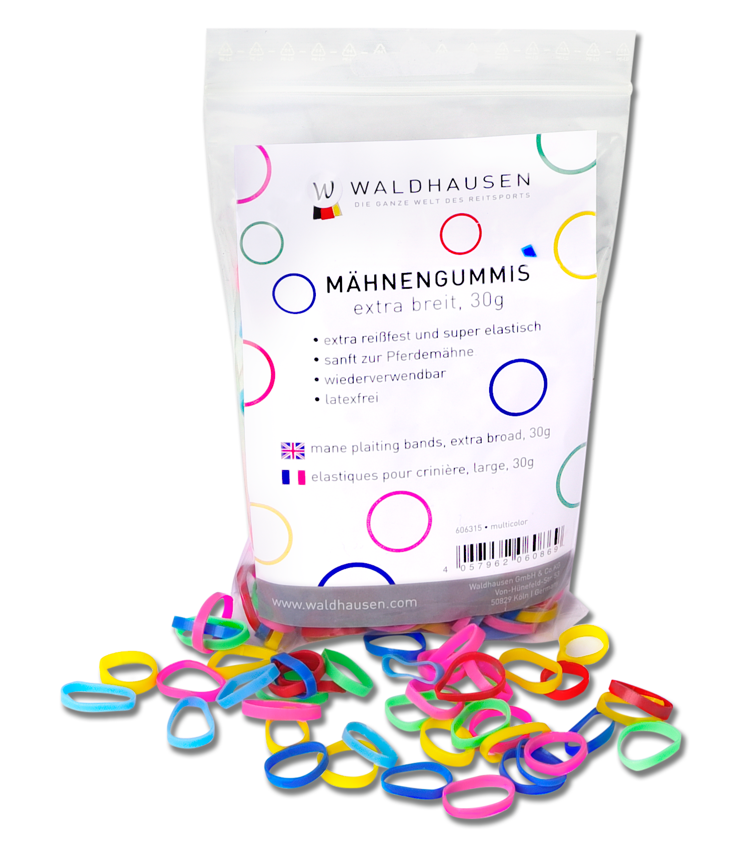 Waldhausen Mähnengummis extra breit, multicolor Waldhausen Mähnengummis extra breit, multicolor