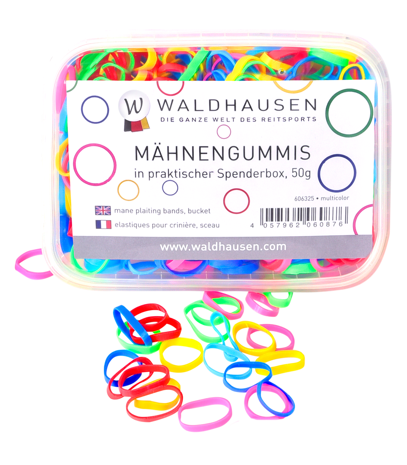 Waldhausen Mähnengummis in Spenderbox, extra breit, multicolor Waldhausen Mähnengummis in Spenderbox, extra breit, multicolor