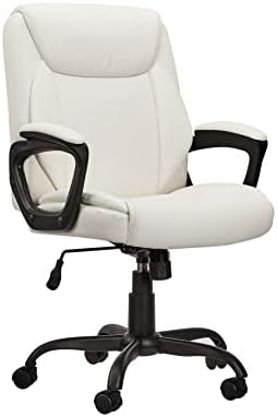 Amazon Basics Classic Puresoft PU Padded Mid-Back Office Computer Desk Chair with Armrest – Cream, 26″D x 23.75″W x 42″H Amazon Basics Classic Puresoft PU Padded Mid-Back Office Computer Desk Chair with Armrest – Cream, 26″D x 23.75″W x 42″H