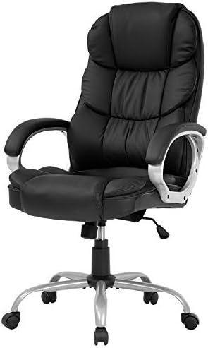 FDW Office Chair Computer High Back Adjustable Ergonomic Desk Chair Executive PU Leather Swivel Task Chair with Armrests Lumbar Support (Black) FDW Office Chair Computer High Back Adjustable Ergonomic Desk Chair Executive PU Leather Swivel Task Chair with Armrests Lumbar Support (Black)