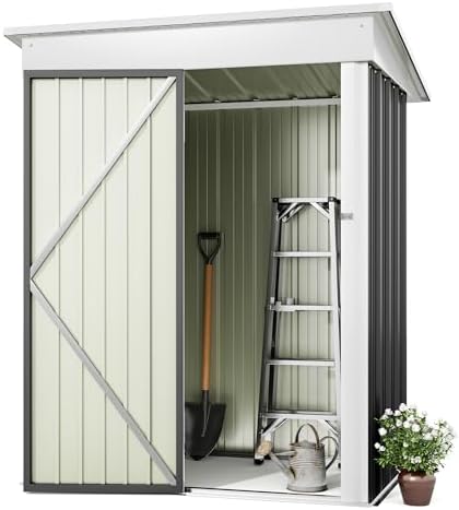 Greesum Outdoor Storage Shed 5FT x 3FT, Steel Utility Tool Shed Storage House with Door & Lock, Metal Sheds Outdoor Storage for Backyard Garden Patio Lawn, Gray Greesum Outdoor Storage Shed 5FT x 3FT, Steel Utility Tool Shed Storage House with Door & Lock, Metal Sheds Outdoor Storage for Backyard Garden Patio Lawn, Gray