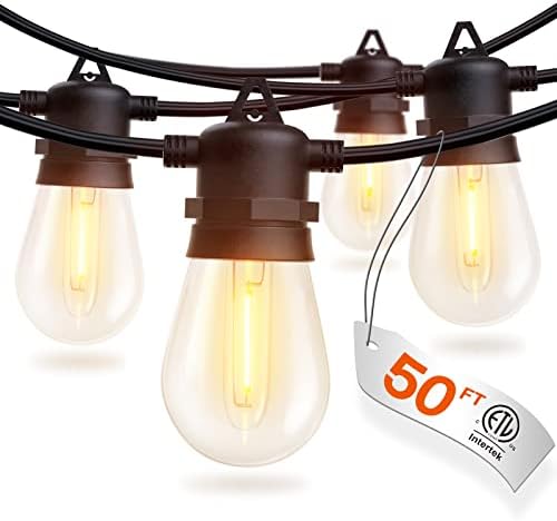 addlon 50FT LED Outdoor String Lights with Edison Shatterproof Bulbs, Weatherproof Strand, Commercial Grade Patio Lights, Decorative for Garden or Patio, Black addlon 50FT LED Outdoor String Lights with Edison Shatterproof Bulbs, Weatherproof Strand, Commercial Grade Patio Lights, Decorative for Garden or Patio, Black