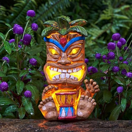 Outdoor Tiki Statue Decoration-Solar Power Light Tiki Garden Statues-Tiki Bar Decor Totem Pole Waterproof Figurines for Garden,Patio,Balcony,Yard,Lawn Ornament,10.43 Inch Tall Outdoor Tiki Statue Decoration-Solar Power Light Tiki Garden Statues-Tiki Bar Decor Totem Pole Waterproof Figurines for Garden,Patio,Balcony,Yard,Lawn Ornament,10.43 Inch Tall