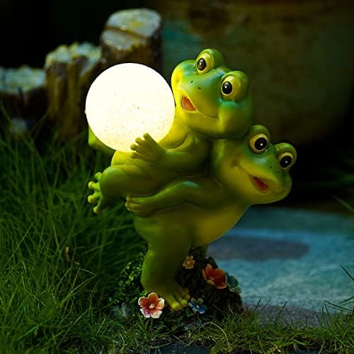 Frog Garden Decor Solar Frog Decorations Two Frogs with Solar Lamps Lawn Ornament with Solar Lights Outdoor Decor for Patio Yard Decorations Frog Garden Decor Solar Frog Decorations Two Frogs with Solar Lamps Lawn Ornament with Solar Lights Outdoor Decor for Patio Yard Decorations