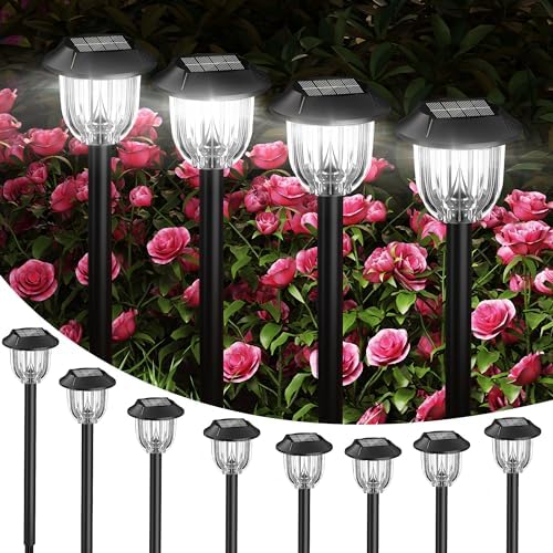 WIHTU 8 Pack Solar Lights for Outside Ground Bright Garden Lights Outdoor Waterproof for Pathway Solar Powered Landscape Lights for Yard Decor LED Lighting for Walkways Driveway Sidewalk Patio Lawn WIHTU 8 Pack Solar Lights for Outside Ground Bright Garden Lights Outdoor Waterproof for Pathway Solar Powered Landscape Lights for Yard Decor LED Lighting for Walkways Driveway Sidewalk Patio Lawn