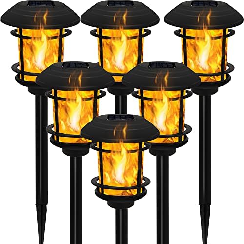 Dynaming 6 Pack Solar Flame Torch Lights Outdoor, Flickering Flame Garden Light, Solar Powered Auto On/Off Decorative Lights, Waterproof Landscape Lighting for Lawn Patio Yard Walkway Driveway Dynaming 6 Pack Solar Flame Torch Lights Outdoor, Flickering Flame Garden Light, Solar Powered Auto On/Off Decorative Lights, Waterproof Landscape Lighting for Lawn Patio Yard Walkway Driveway