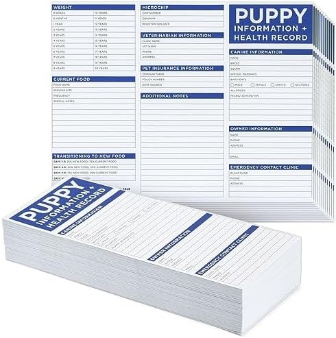 Okuna Outpost 60 Pack Puppy Vaccination Record Cards, Canine Health Record Books for Dogs (Tri-Fold Design, 8.5×11 Inch) Okuna Outpost 60 Pack Puppy Vaccination Record Cards, Canine Health Record Books for Dogs (Tri-Fold Design, 8.5×11 Inch)