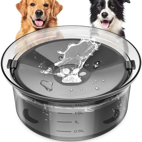 2L/70oz Dog Water Bowl No Spill Slow Water Feeder,Large Capacity Pet Water Dispenser,Pet Water Bowl for Vehicle/Outdoor/Indoor(Grey) 2L/70oz Dog Water Bowl No Spill Slow Water Feeder,Large Capacity Pet Water Dispenser,Pet Water Bowl for Vehicle/Outdoor/Indoor(Grey)