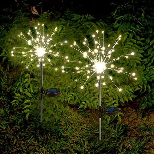 Anordsem Solar Garden Lights Outdoor 2 Pack, Waterproof Firework 120 LED Fairy Lights for Yard Outside Decorative, Starburst Firecracker Sparkler Sticks Patio Planter Path Flowerbed Walkway Anordsem Solar Garden Lights Outdoor 2 Pack, Waterproof Firework 120 LED Fairy Lights for Yard Outside Decorative, Starburst Firecracker Sparkler Sticks Patio Planter Path Flowerbed Walkway