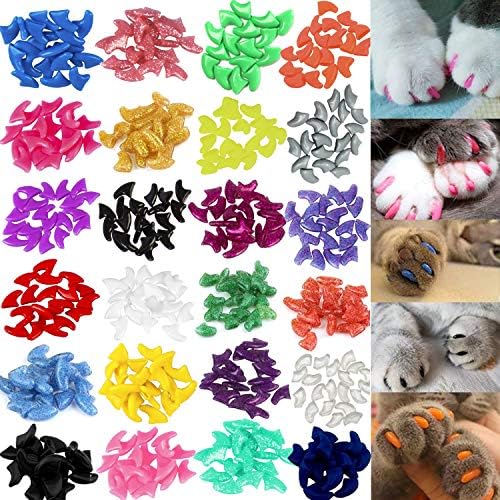 140pcs Cat Nail Caps, Colorful Pet Cat Soft Claws Nail Covers for Cat Claws with Glue and Applicators Small Size 140pcs Cat Nail Caps, Colorful Pet Cat Soft Claws Nail Covers for Cat Claws with Glue and Applicators Small Size