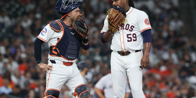 Astros pitcher Framber Valdez denies intentionally hitting his catcher after tense moment in loss to Yankees Astros pitcher Framber Valdez denies intentionally hitting his catcher after tense moment in loss to Yankees