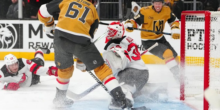Allen Records 37 Saves as Devils Defeat Golden Knights Allen Records 37 Saves as Devils Defeat Golden Knights