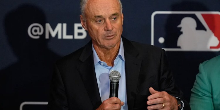 Rob Manfred proposes MLB realignment to East vs. West format Rob Manfred proposes MLB realignment to East vs. West format