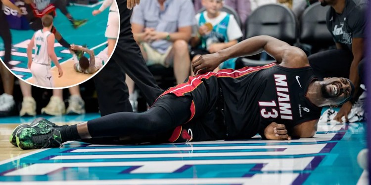 Bam Adebayo leaves play-in game due to back injury Bam Adebayo leaves play-in game due to back injury