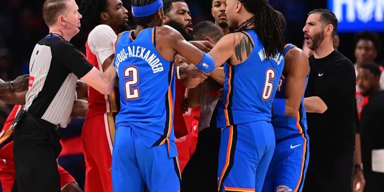 Thunder and Pelicans Involved in Late Game Altercation Thunder and Pelicans Involved in Late Game Altercation