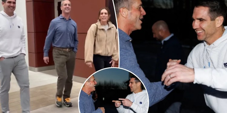 Harbaugh and Schoen Meet at Giants Facility Harbaugh and Schoen Meet at Giants Facility