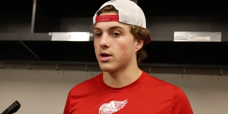 Red Wings Rookie Emmitt Finnie Ends Scoring Drought Red Wings Rookie Emmitt Finnie Ends Scoring Drought