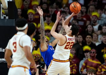 No. 5 Iowa State defeats No. 9 Kansas, 74-56 No. 5 Iowa State defeats No. 9 Kansas, 74-56