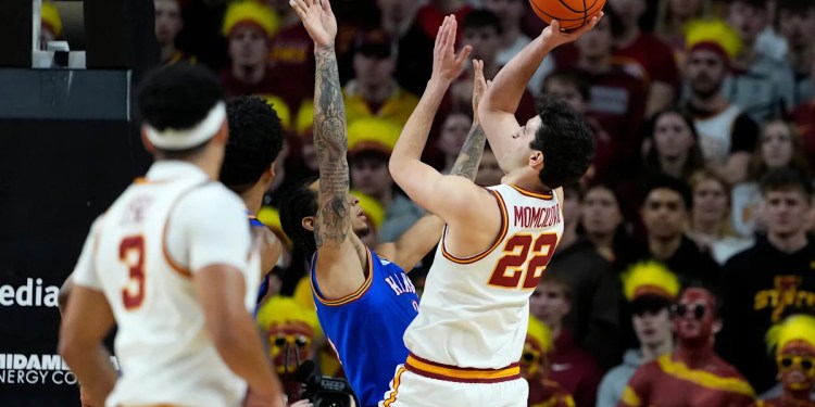 No. 5 Iowa State defeats No. 9 Kansas, 74-56 No. 5 Iowa State defeats No. 9 Kansas, 74-56