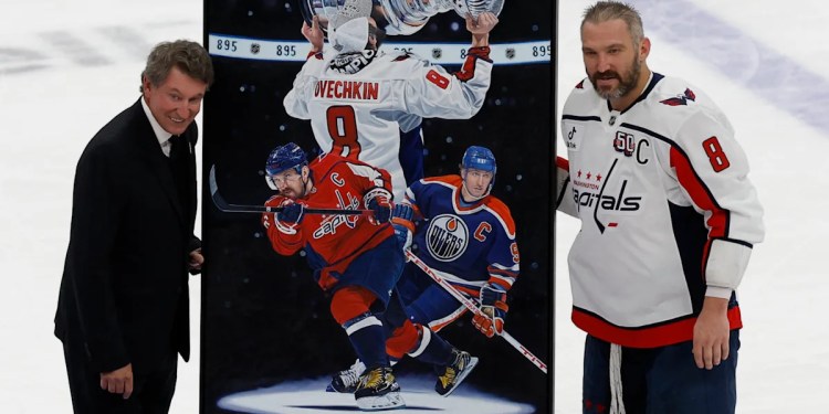 Alex Ovechkin, Wayne Gretzky share a moment after Ovechkin’s historic 895th goal: ‘I’m not sure who’s going to get more goals than that’ Alex Ovechkin, Wayne Gretzky share a moment after Ovechkin’s historic 895th goal: ‘I’m not sure who’s going to get more goals than that’